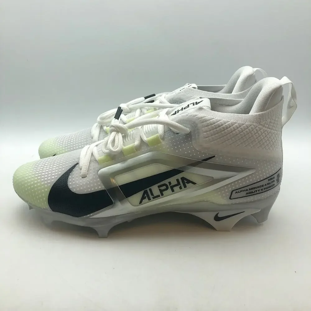 Nike Mens Alpha Menace 4 Elite Football Cleats Size 11 White Yellow FD7036 NWOB